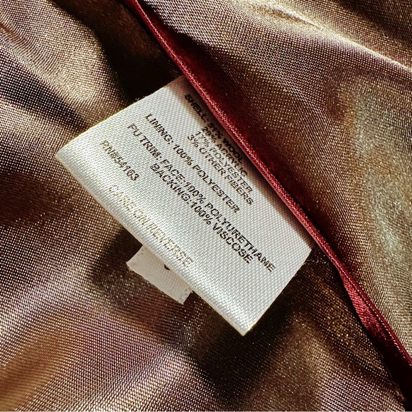 Calvin Klein Women’s Brown Tweed Wool Blend Asymmetrical ‘Walker’ Coat Size L - Picture 12 of 16